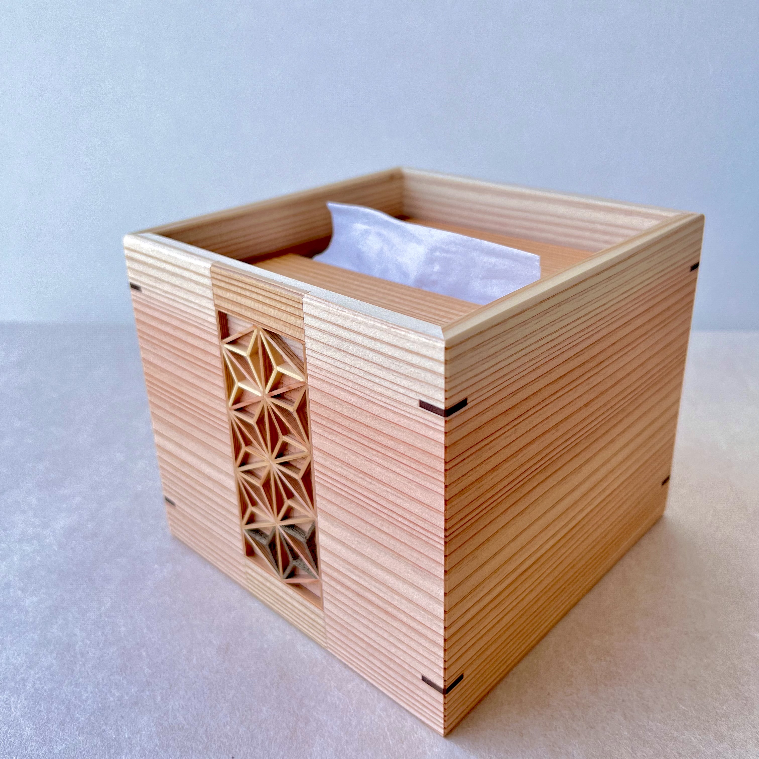 No.NC-18HK ハーフサイズ　ティッシュBOX　組子細工